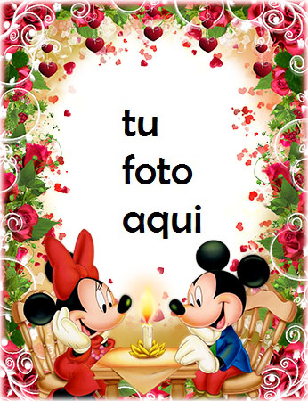 Marco Para Foto Cena Romántica De Mickey Y Minnie Mouse Amor Marcos - Marco Para Foto Cena Romántica De Mickey Y Minnie Mouse Amor Marcos