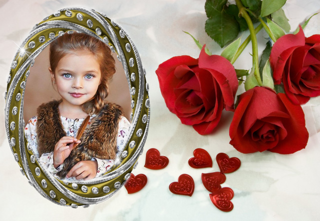 marco de fotos romantico con marco blanco y rosas rojas romanticas - marco de fotos romántico con marco blanco y rosas rojas románticas