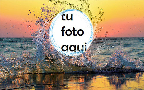 La Puesta De Sol Más Hermosa En La Playa. Marco Para Foto - La Puesta De Sol Más Hermosa En La Playa. Marco Para Foto