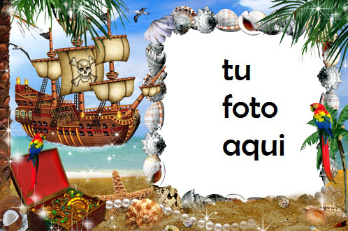 Mar Pirata E Isla Del Tesoro Marcos Para Foto - Mar Pirata E Isla Del Tesoro Marcos Para Foto