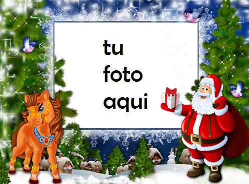 Marco Para Foto Ciervo Y Santa Claus Niños Marcos - Marco Para Foto Ciervo Y Santa Claus Niños Marcos