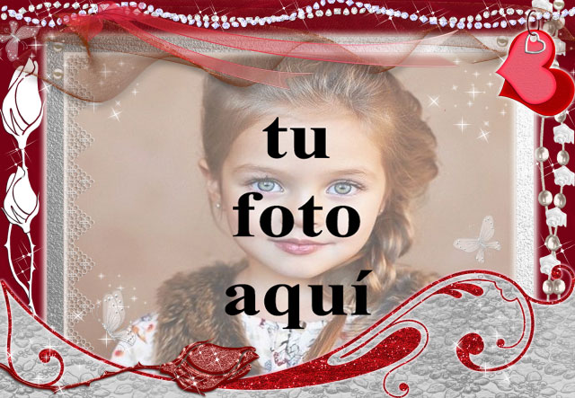 marco de fotos decorado romantico rojo - marco de fotos decorado romántico rojo