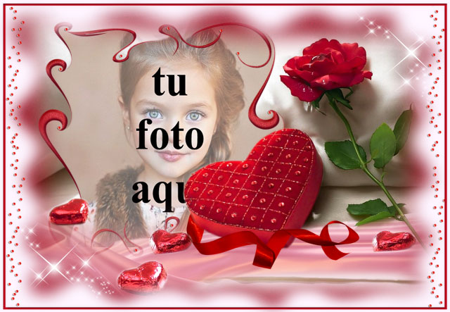 amor romantico marco de fotos de corazon rojo con fondo rosa - amor romántico marco de fotos de corazón rojo con fondo rosa