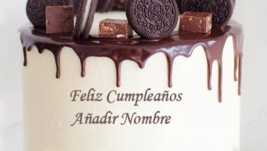 escribir nombre en pastel de cumpleanos de chocolate modelo 390x220 - escribir nombre en pastel de cumpleaños de chocolate