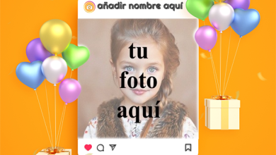 torta texto 34 390x220 - Publicación de Instagram de feliz cumpleaños con foto y nombre
