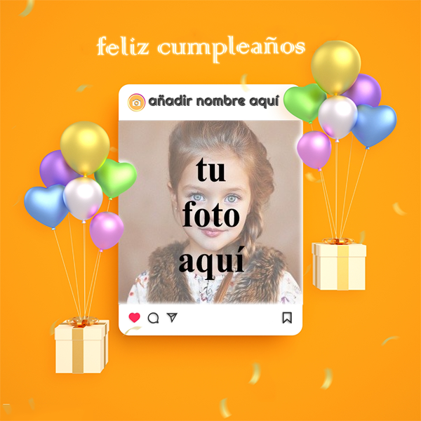 torta texto 34 - Publicación de Instagram de feliz cumpleaños con foto y nombre